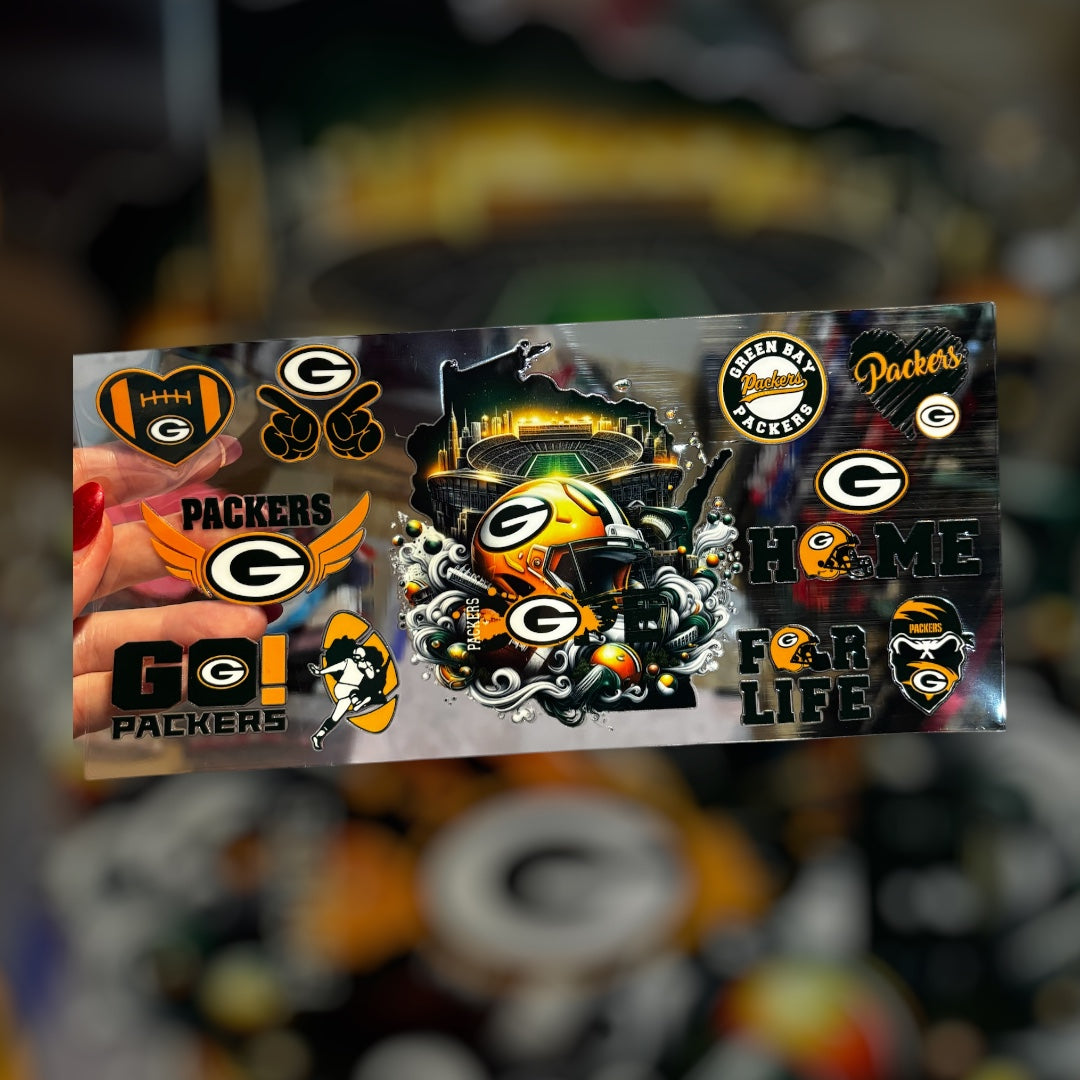 Football team UV DTF transfer sticker pack of 6