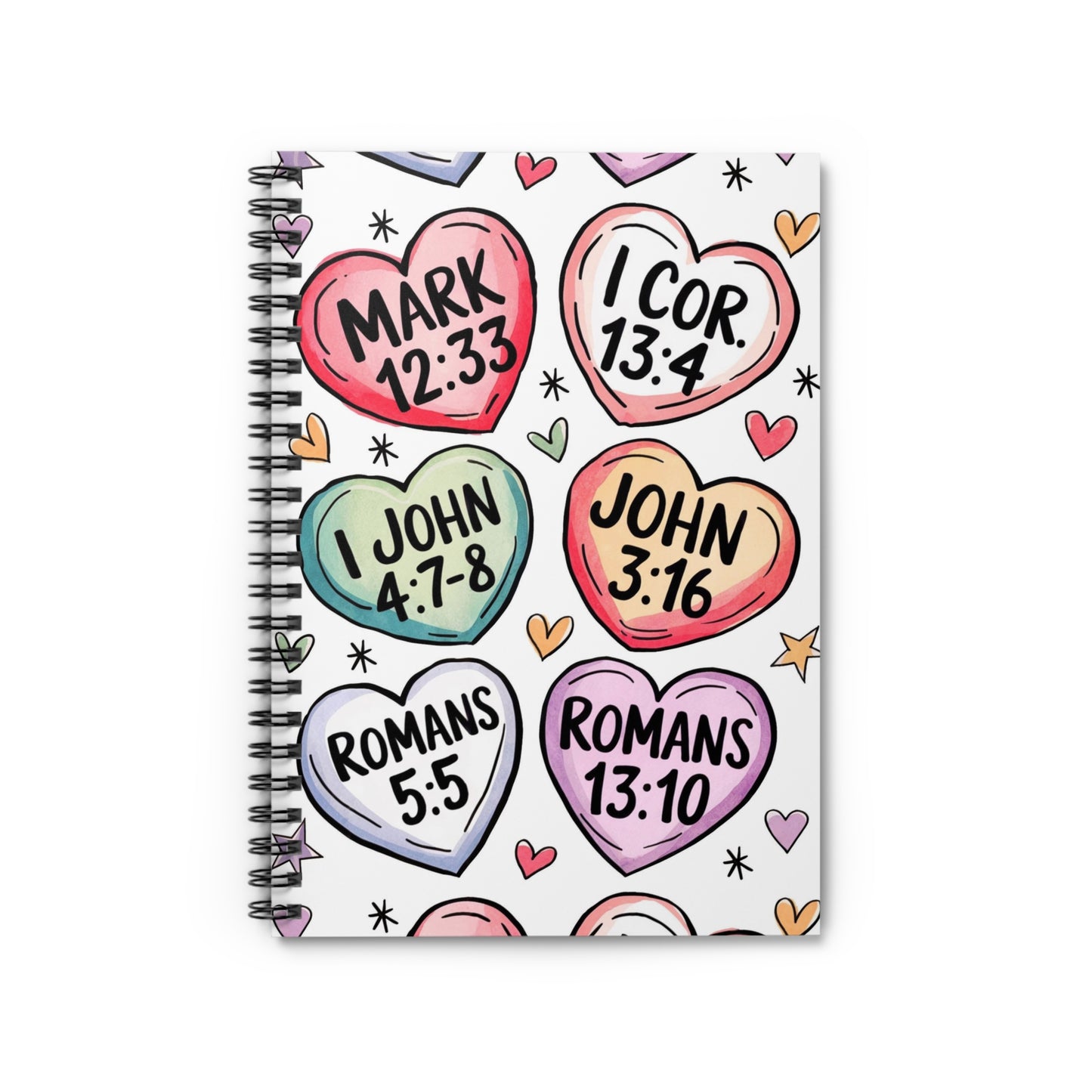 Bible verse valentine heart Spiral Notebook - Ruled Line