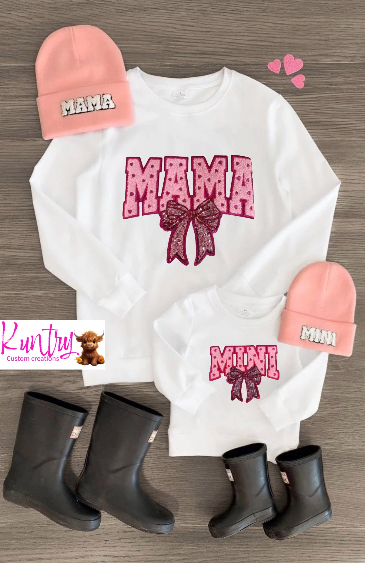 Mama sequins chenille iron on patch- match with our mini patch