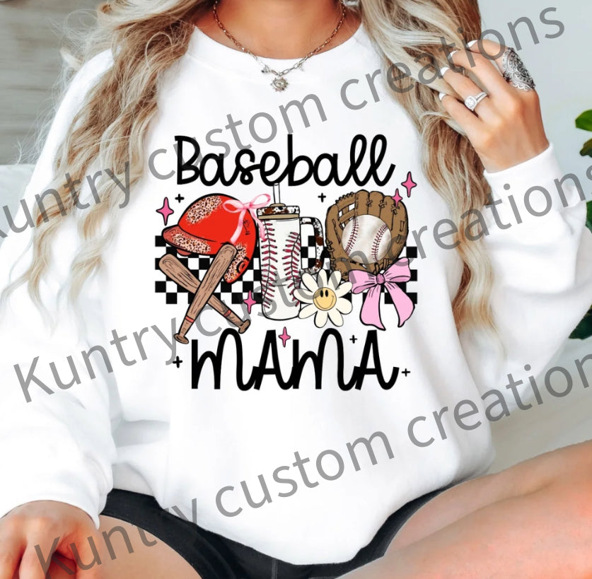 baseball mama DTF transfer