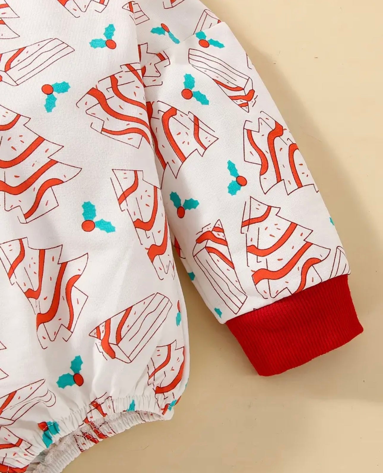 Christmas cake long sleeve bubble romper