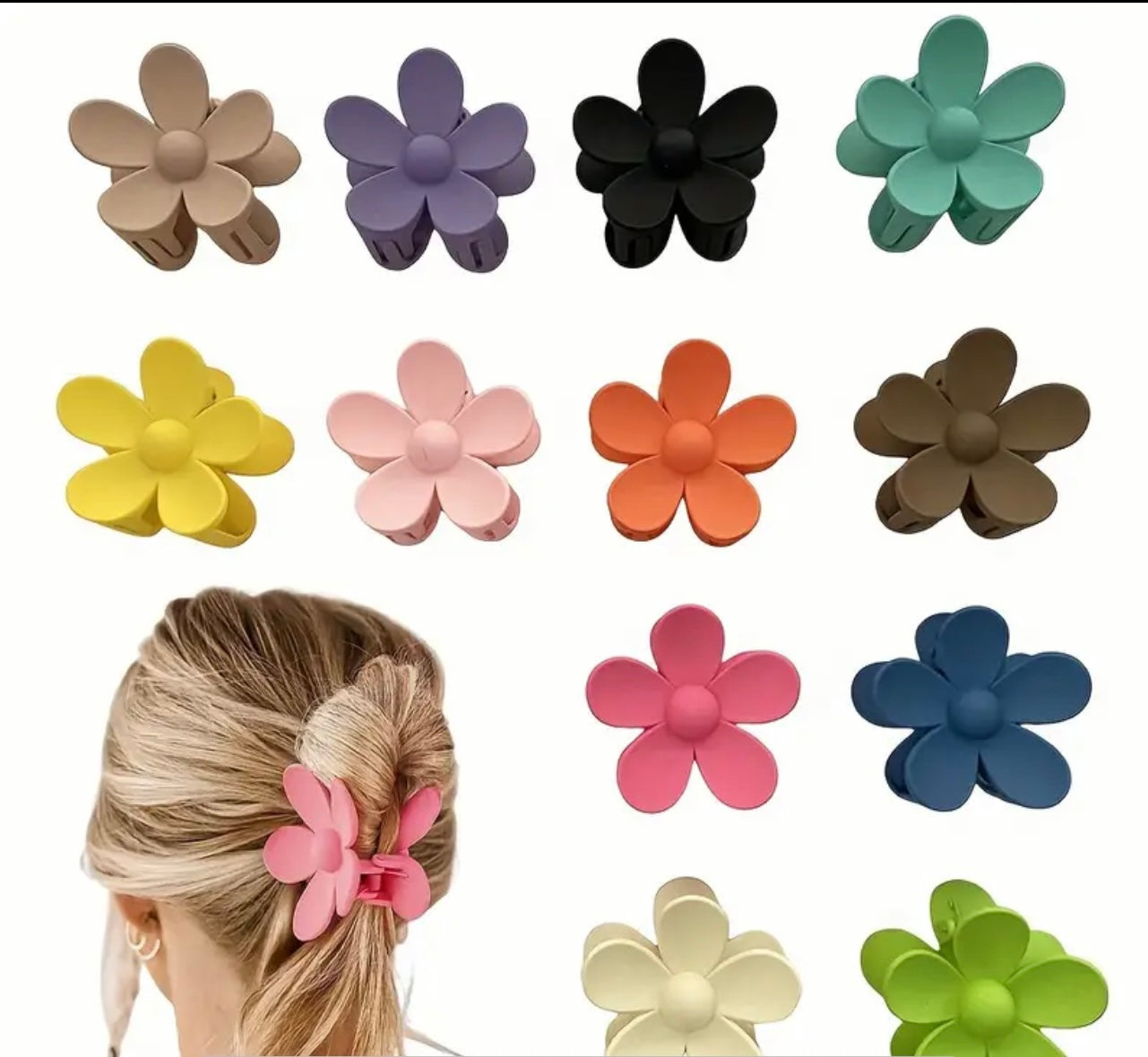 Flower hair clip claws large