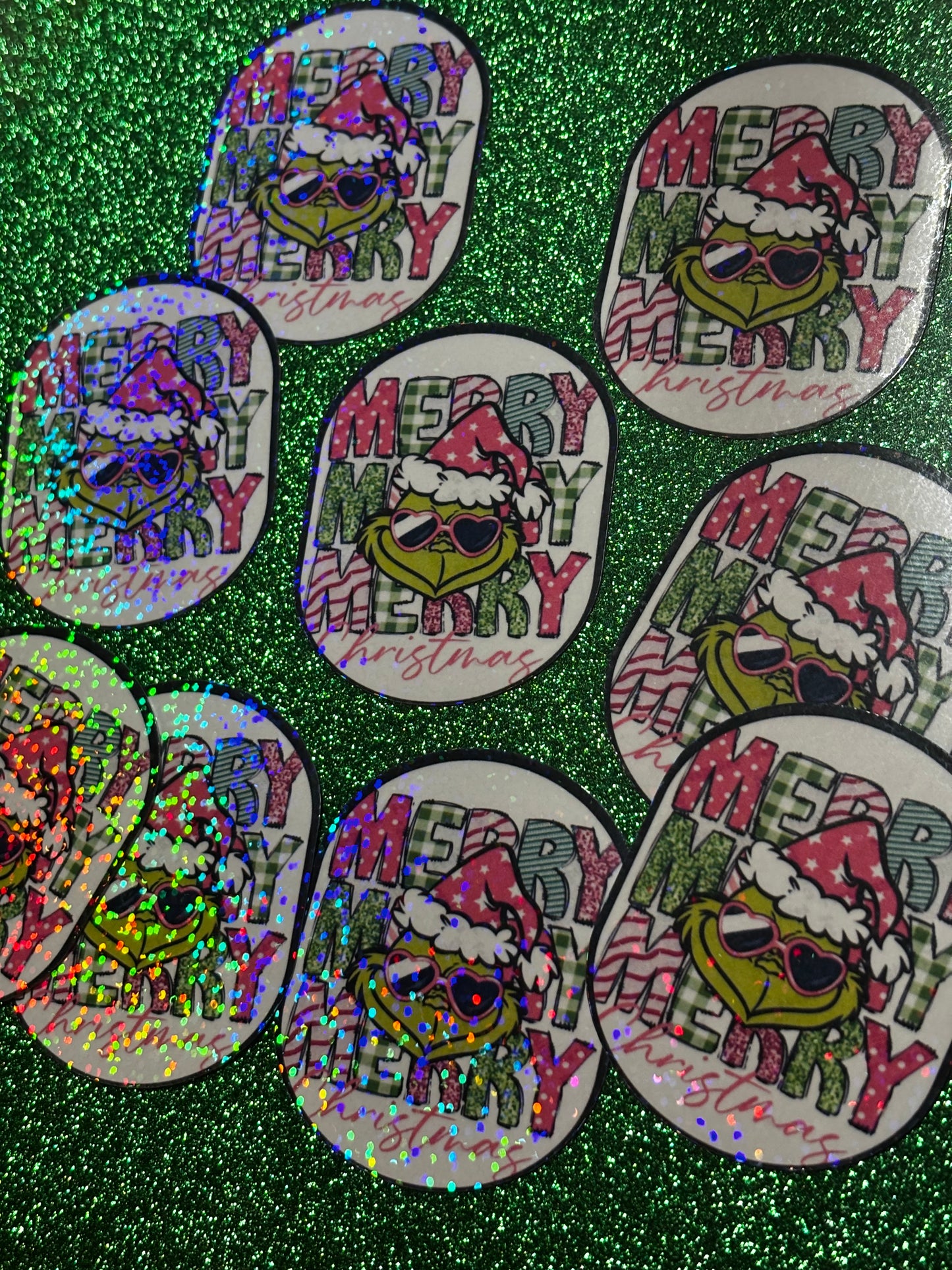 Grinch merry merry merry Christmas sticker