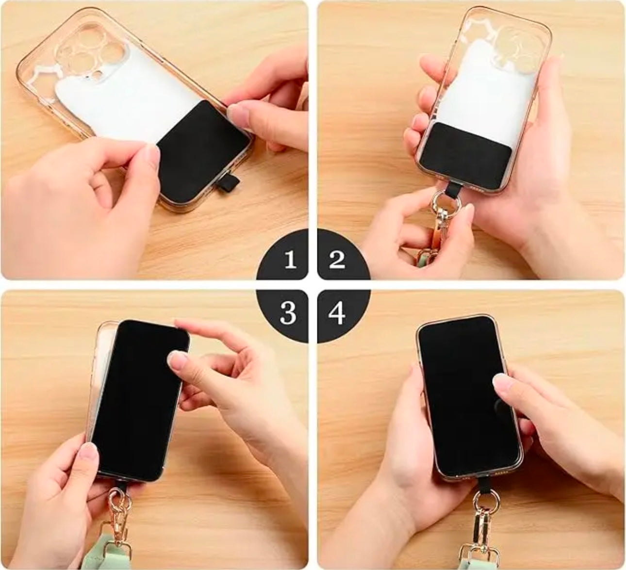 Clip and go Strap for Phone with Wallet Crossbody, Clip & go Strap with/Zippered Pouch,phone strap