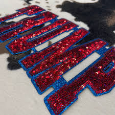 Trump sequins iron on patch