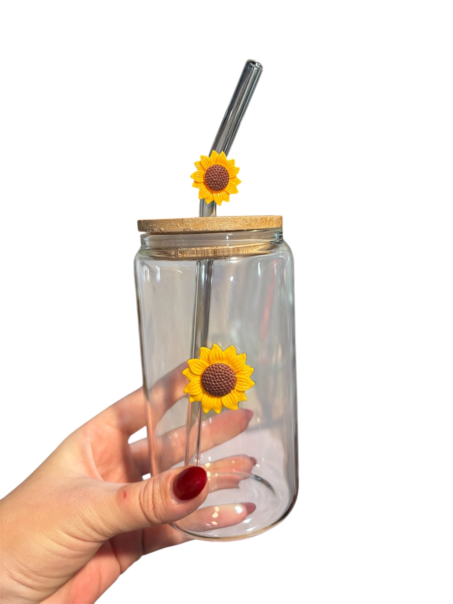 16 oz sunflower drinking glass