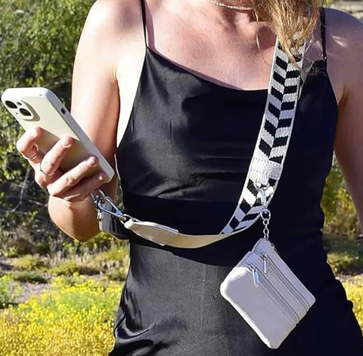 Clip and go Strap for Phone with Wallet Crossbody, Clip & go Strap with/Zippered Pouch,phone strap