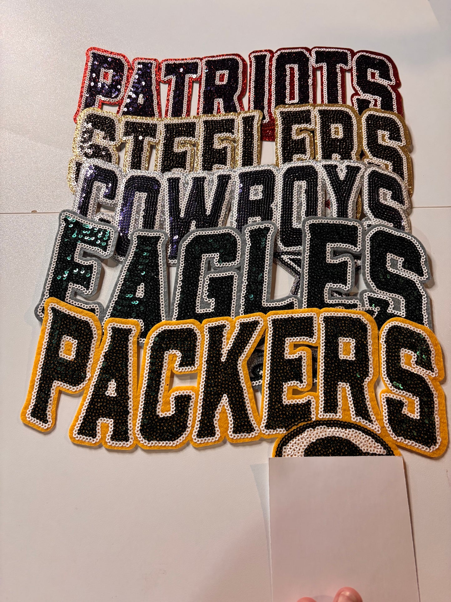 Team iron on patches 10.5 wide