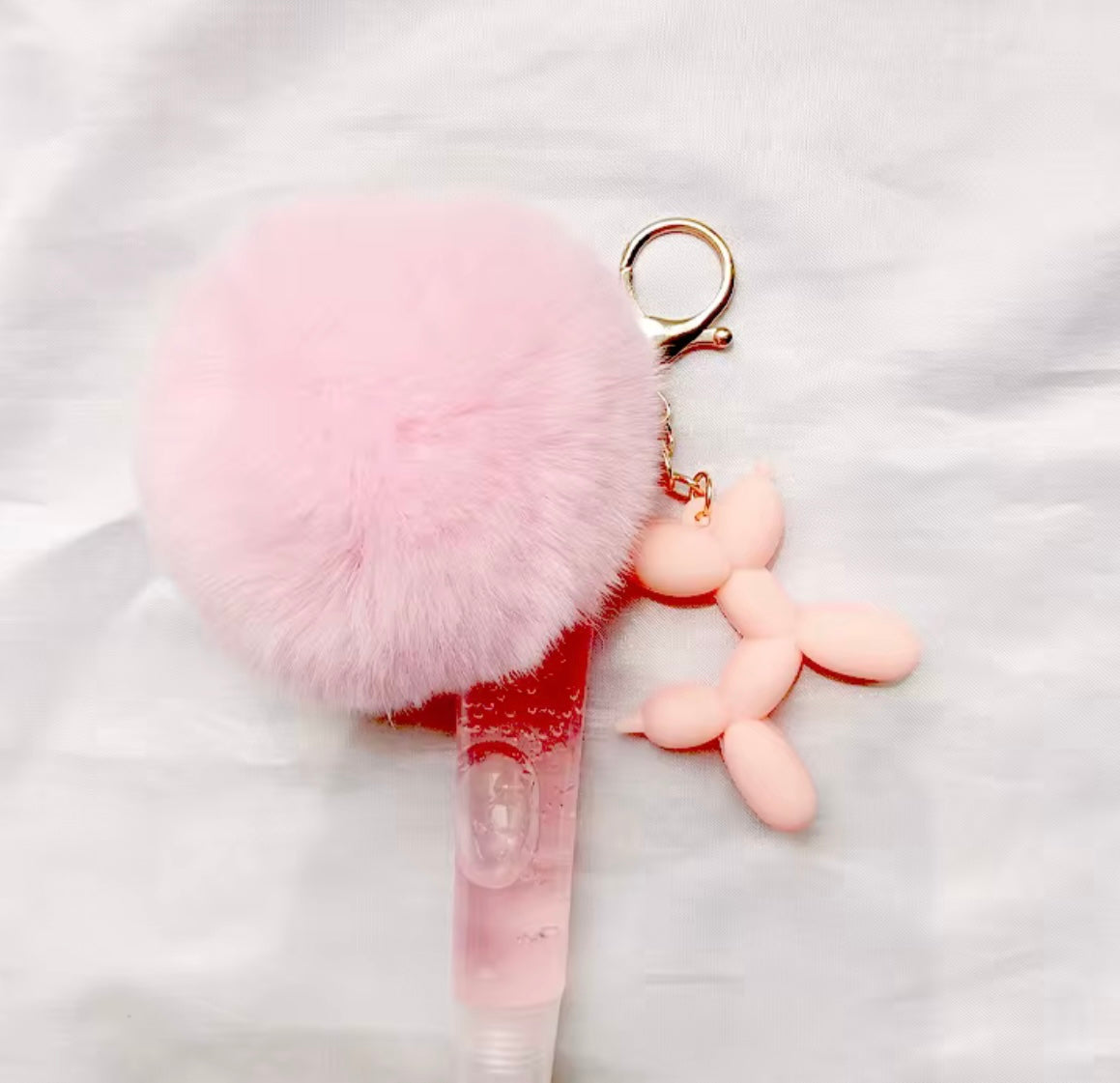 Lipgloss holder key ring ballon dog keychain set