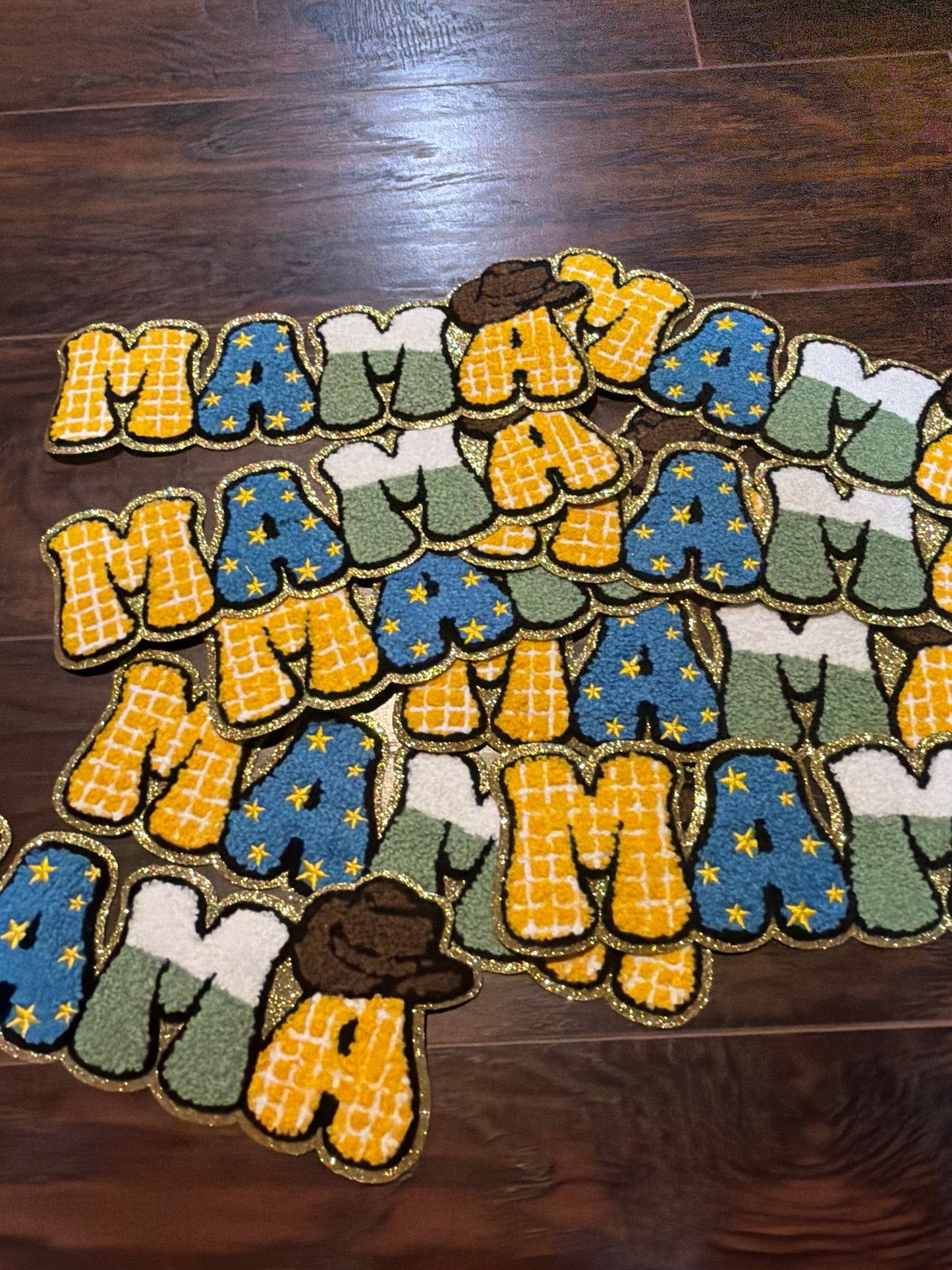 Mama cowboy theme iron on patch