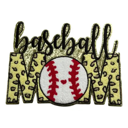 Baseball mom embroidered iron on patch