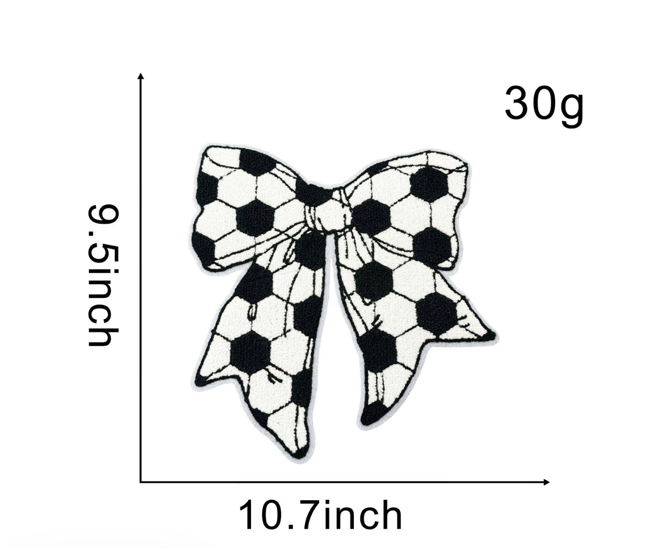 Soccer bow sequins iron on patch