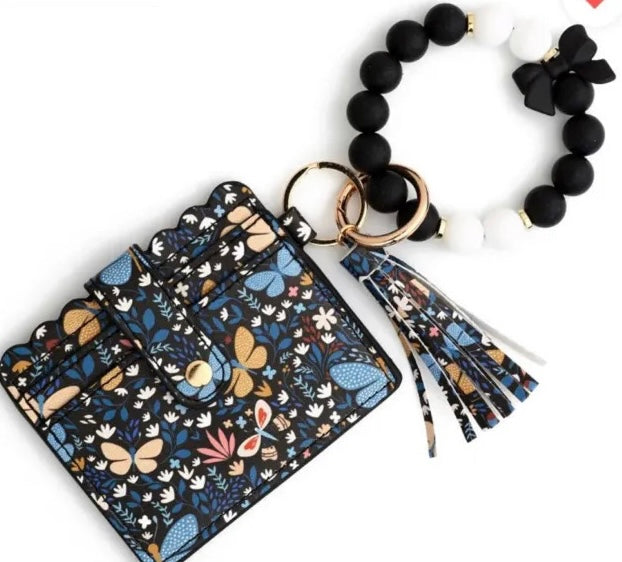 Butterflies and flowers wristlet and wallet