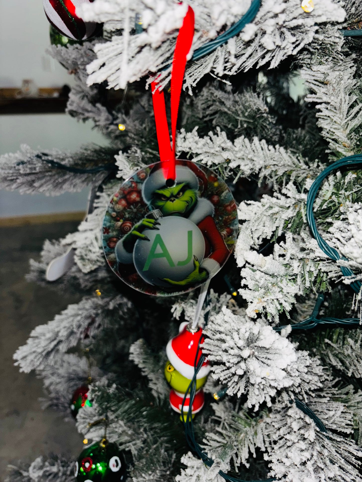 Custom grinch ornament