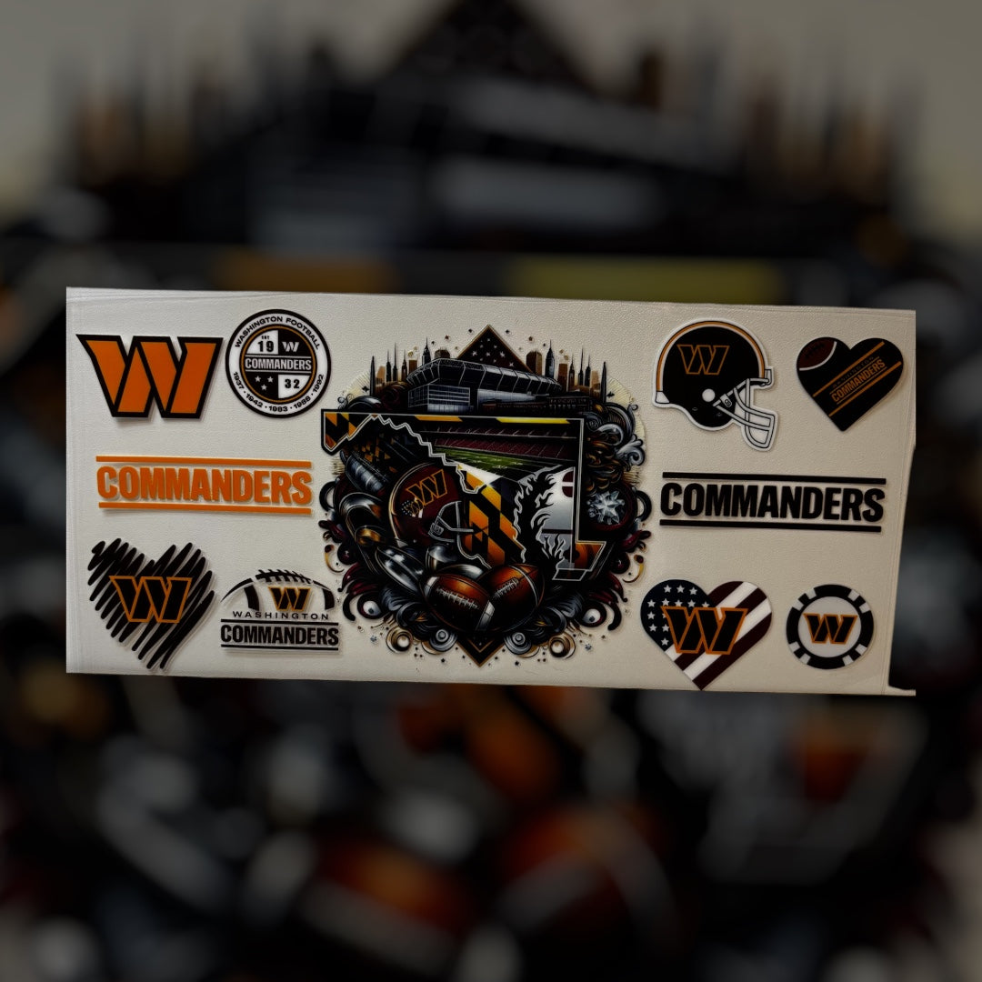 Football team UV DTF transfer sticker pack of 6