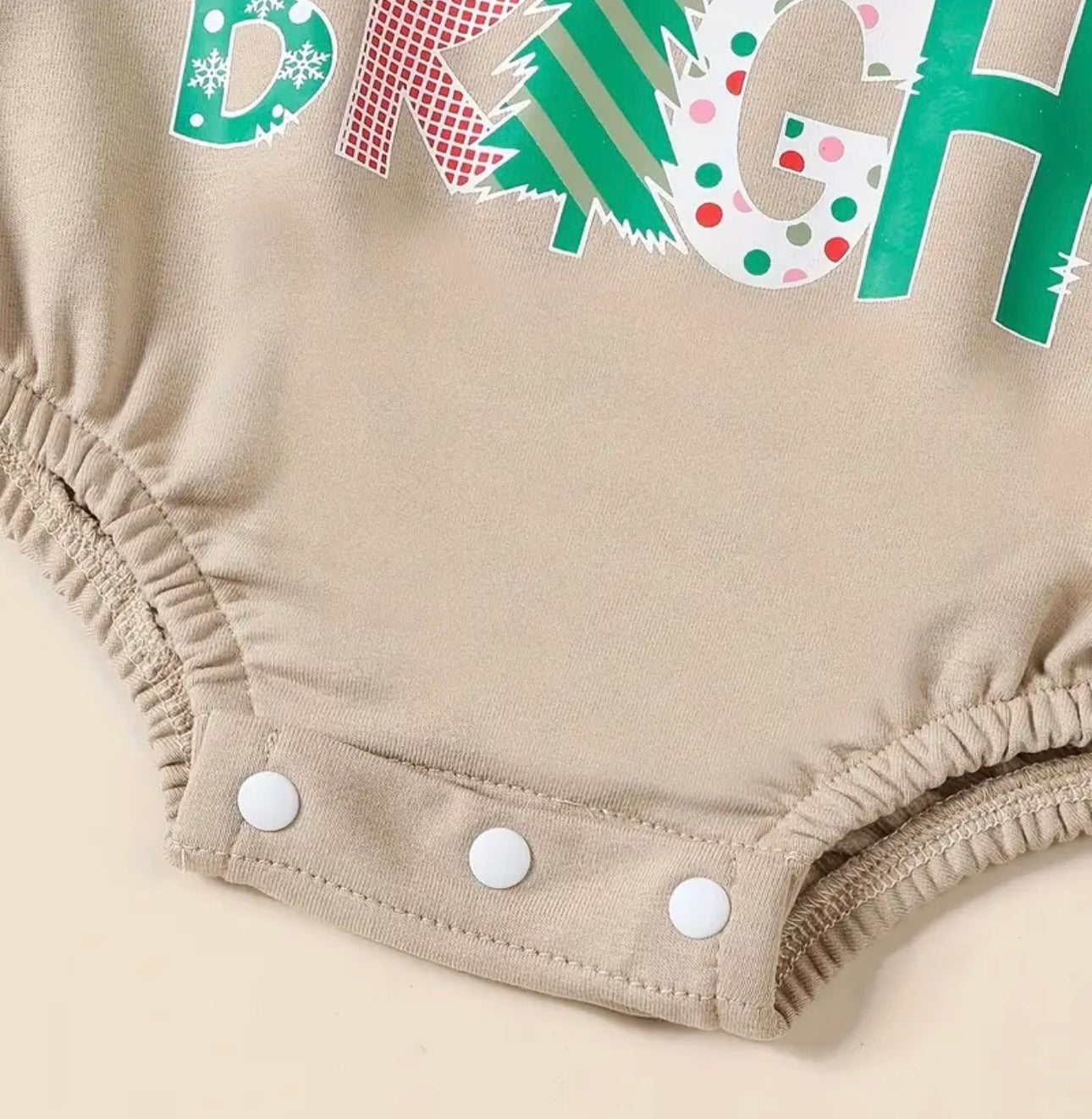 Merry and bright long sleeve bubble romper