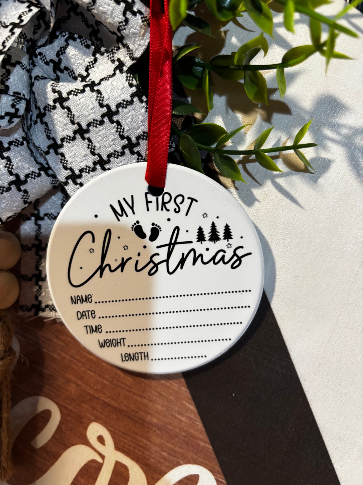 Personalized baby’s first Christmas, christmas ornament