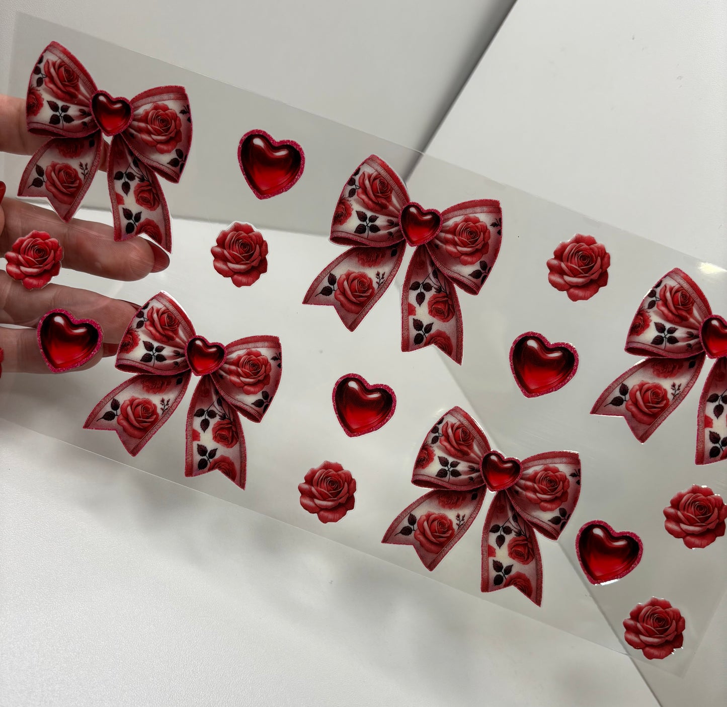 Roses and Bows UV DTF transfer sticker