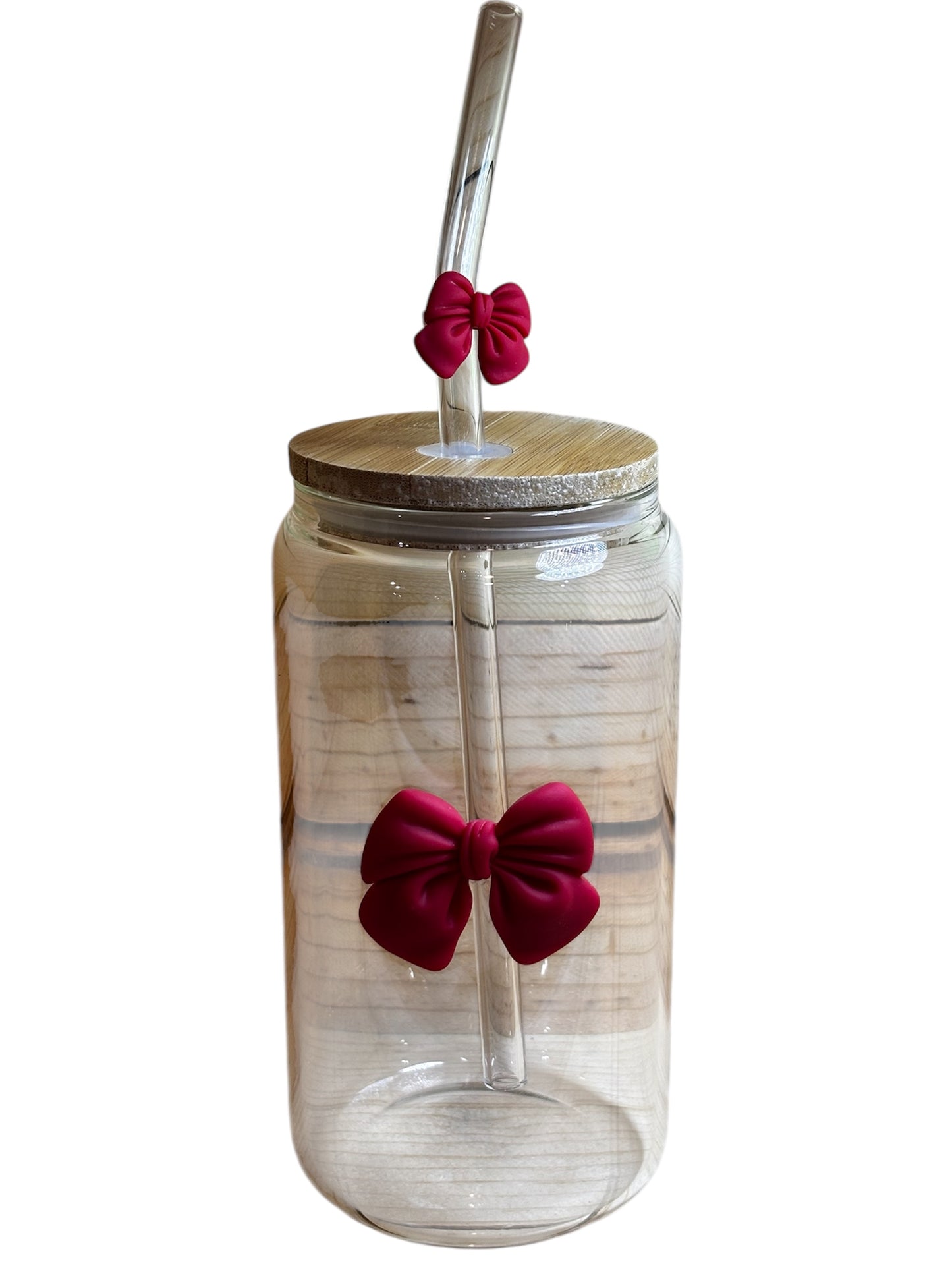 16oz bow charm cup with matching straw