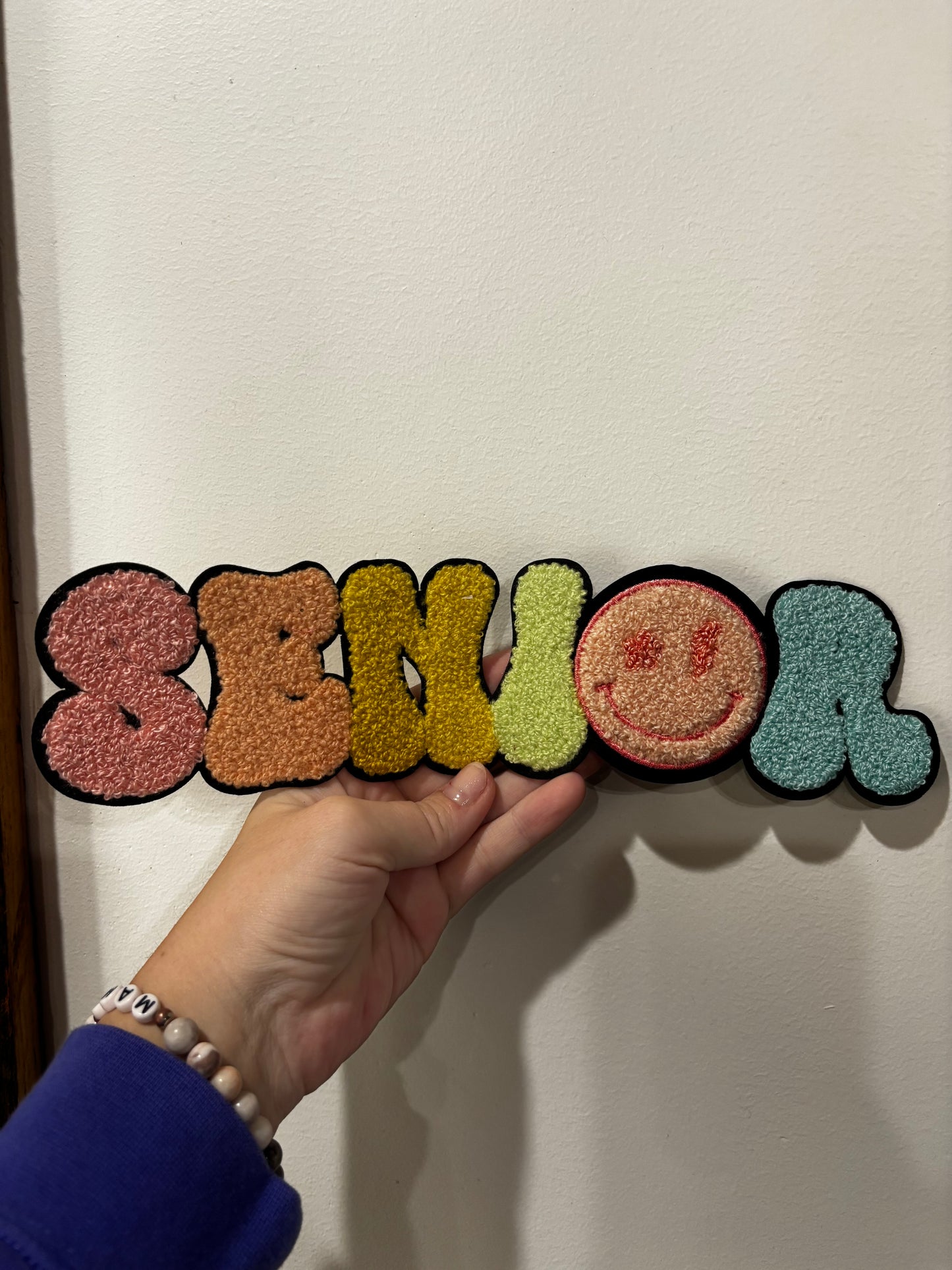 Senior chenille iron on patch