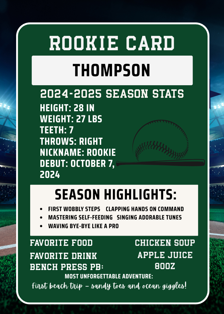 Double sided Custom baseball cards for any sport - your kids will love these