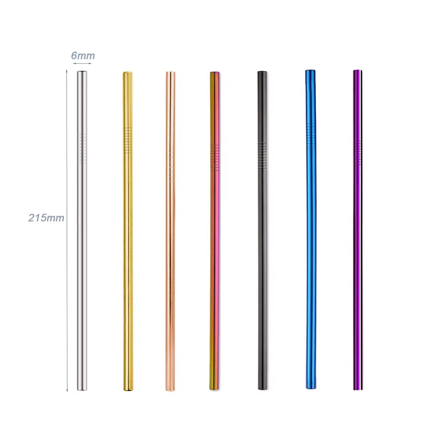 Eco friendly straight reusable stainless steel straw set of 4
