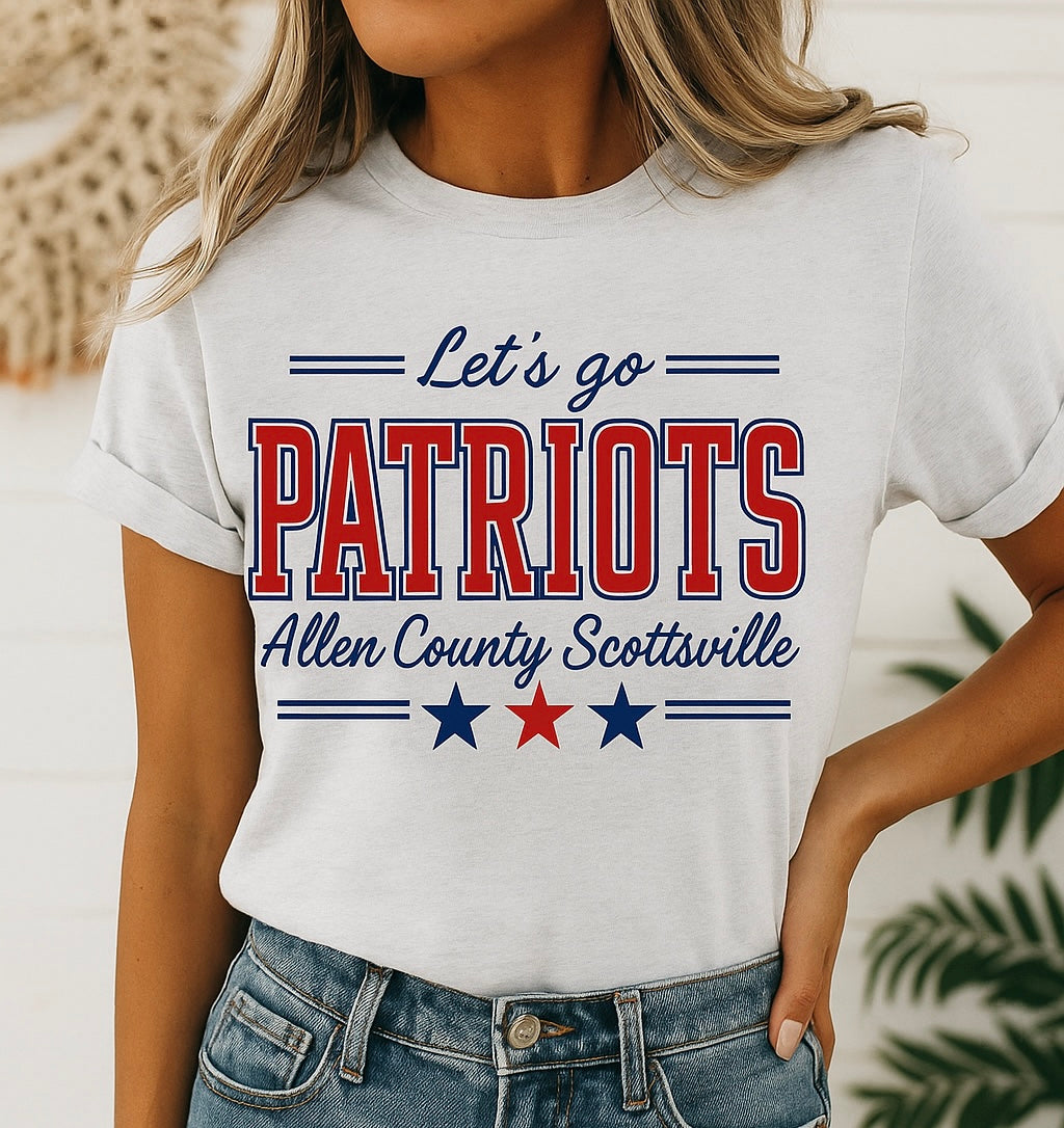 Let’s go patriots allen county scottsville tshirt