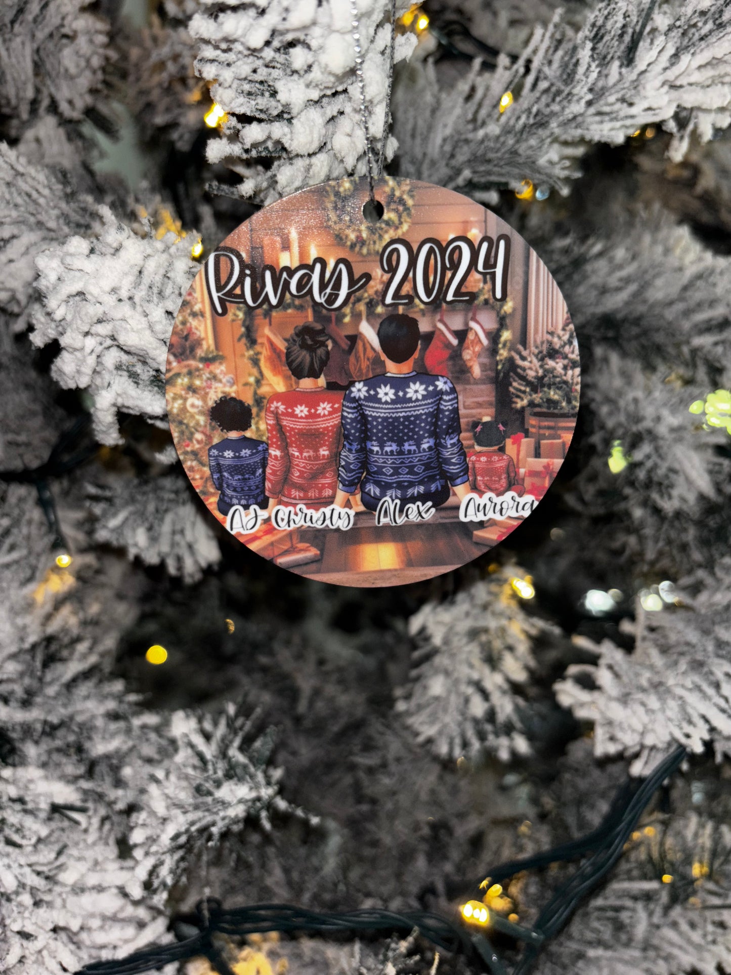 Family character Christmas ornament