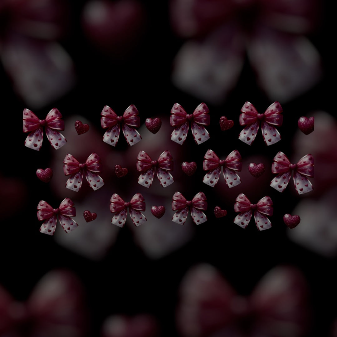 Bows, hearts UV DTF transfer sticker