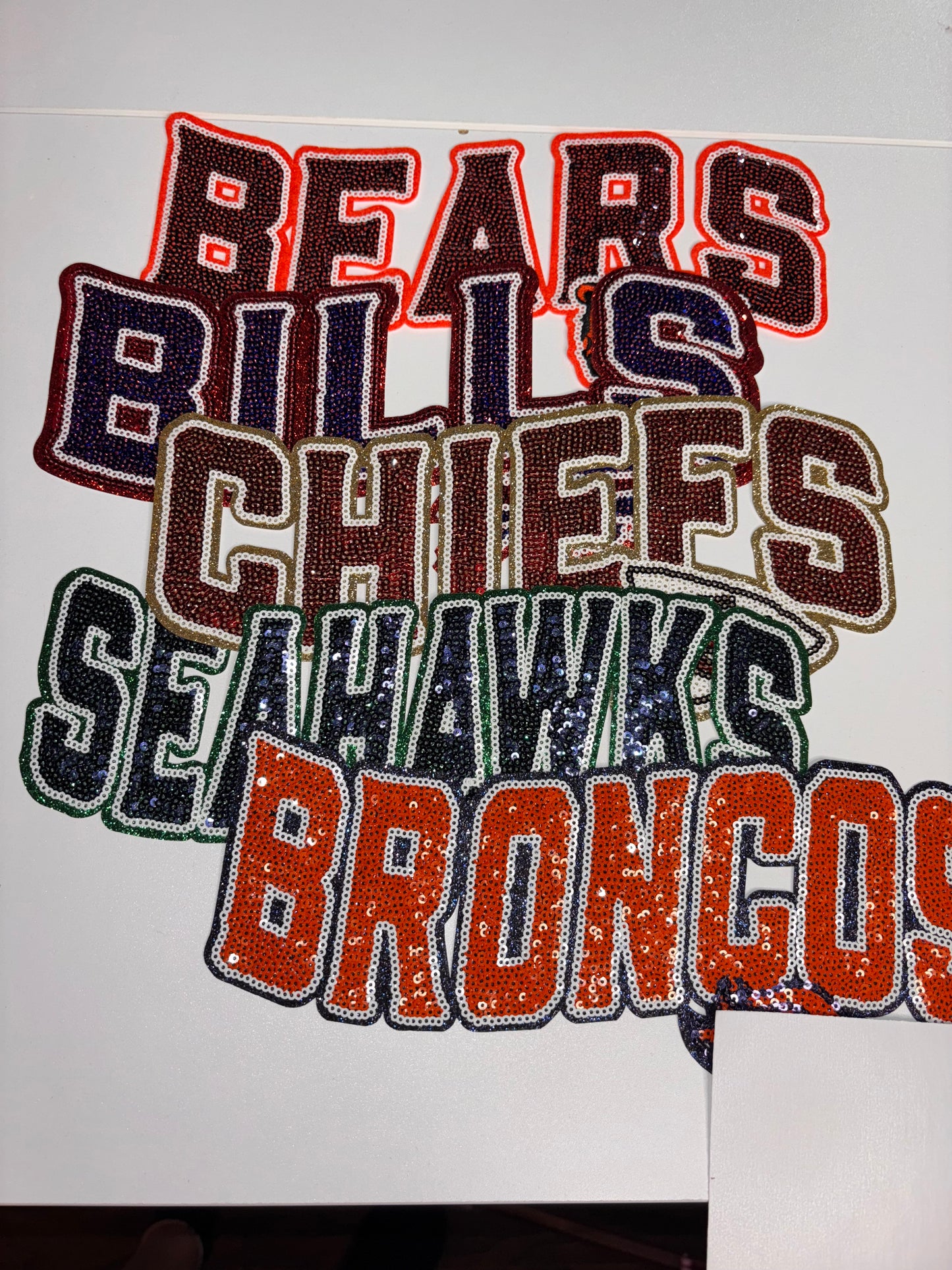 Team iron on patches 10.5 wide
