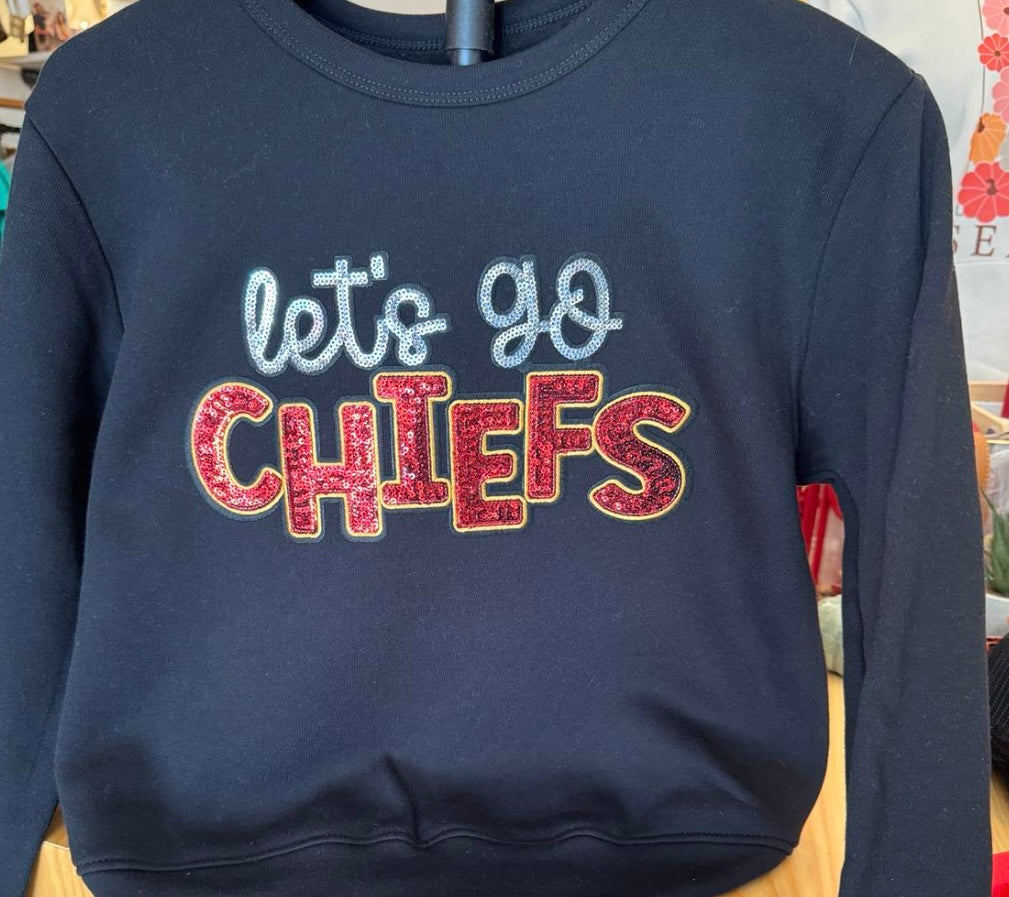 Let’s go chiefs embroidered sequins sweatshirt