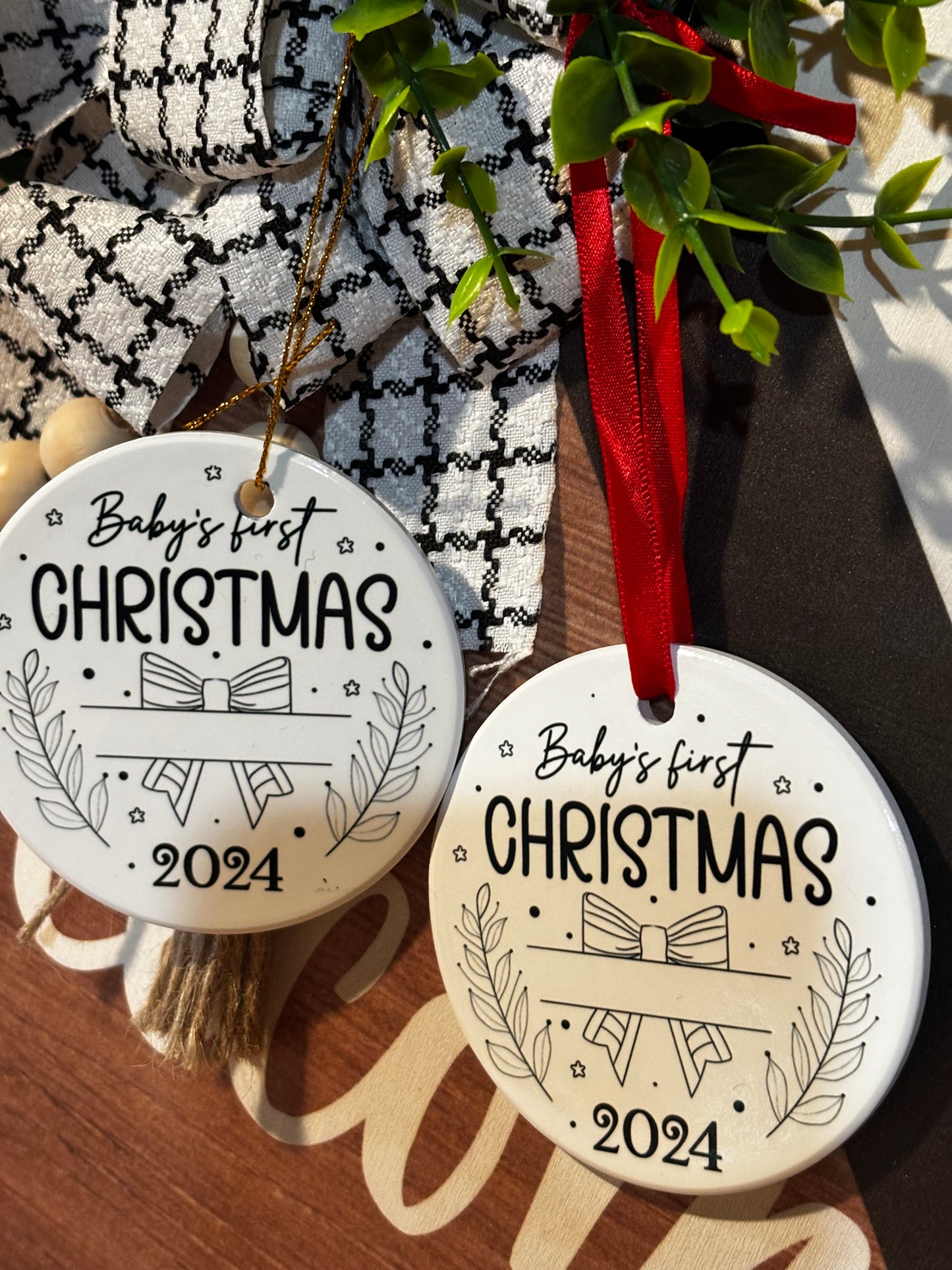 Personalized baby’s first Christmas, christmas ornament