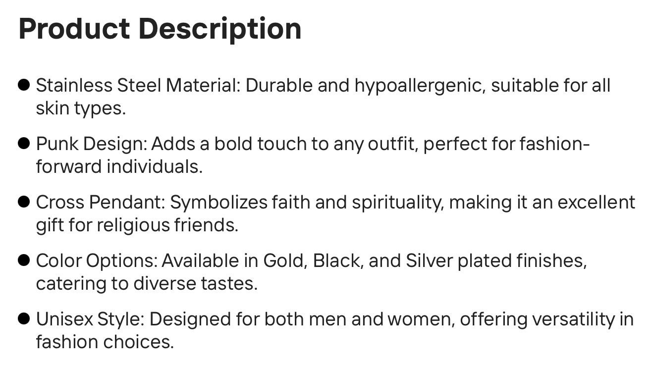 Baseball necklace Stainless steel linked cross and chain