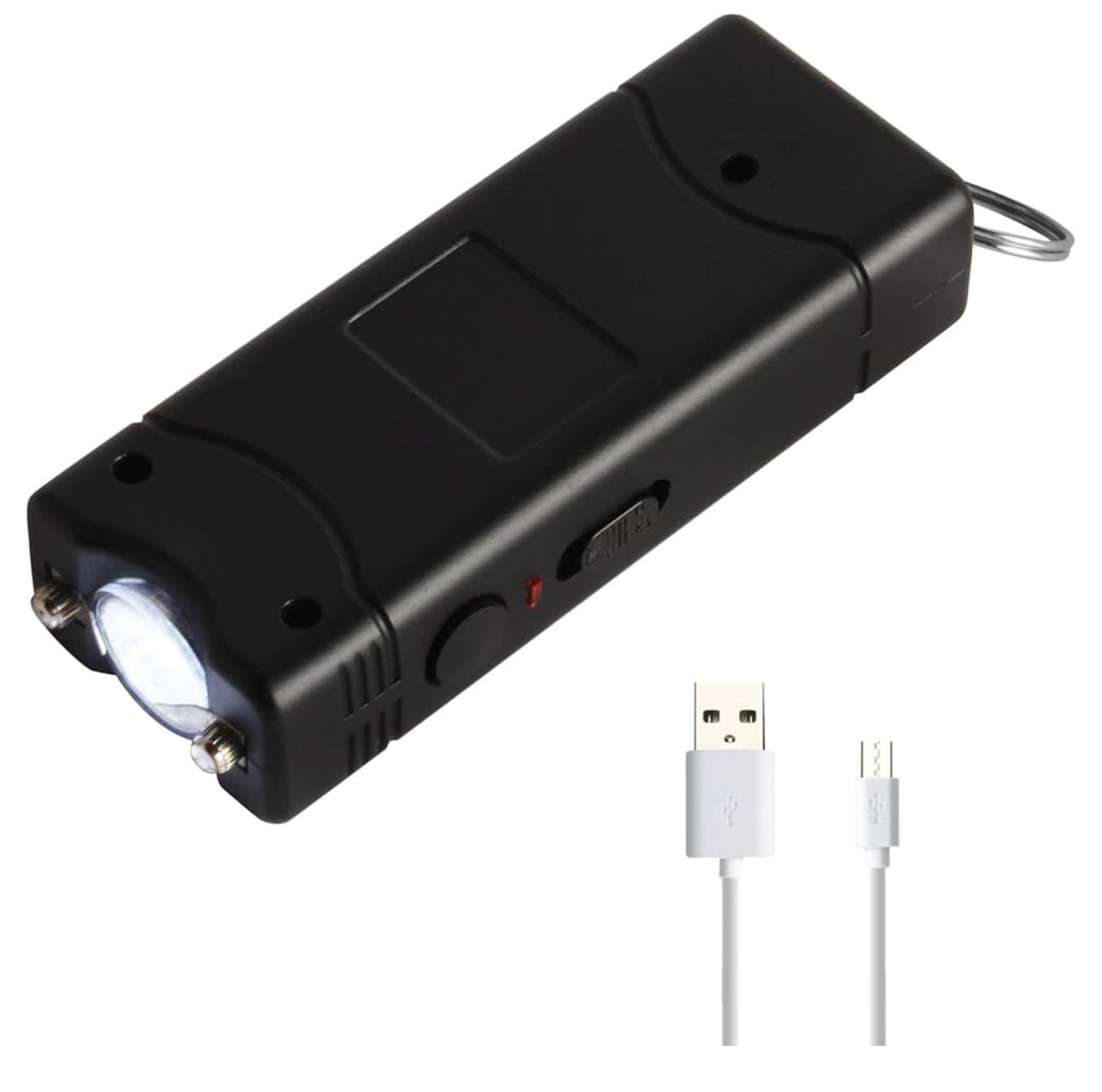 Mini Stungun Flashlight Less Lethal Tazor Keychain USB Recharge