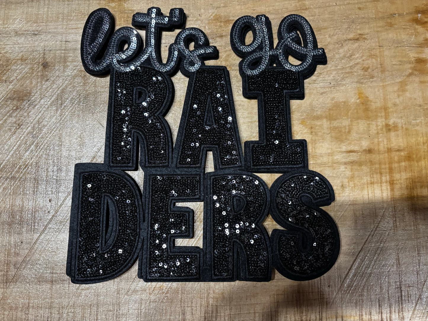 Sequins embroidered Let’s Go Raiders Patch