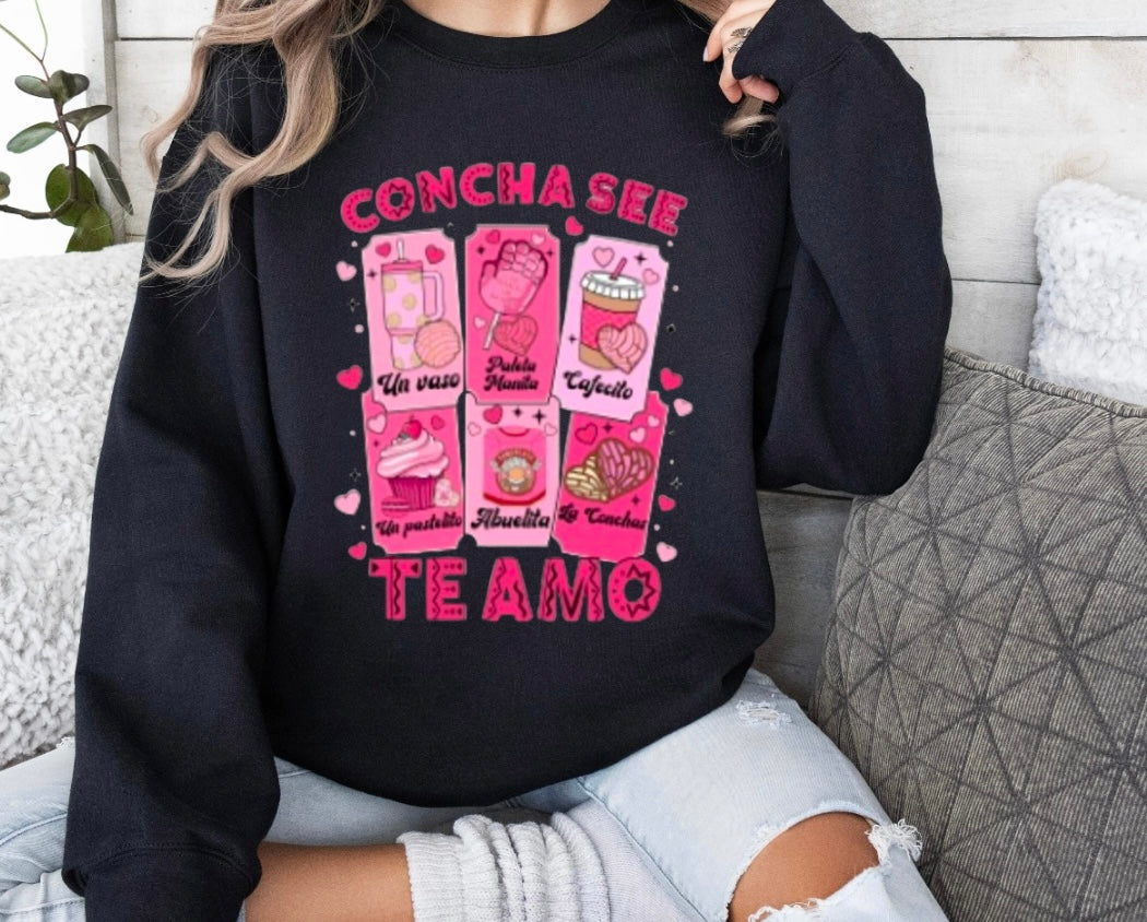 Concha see te amo valentine crewneck sweatshirt