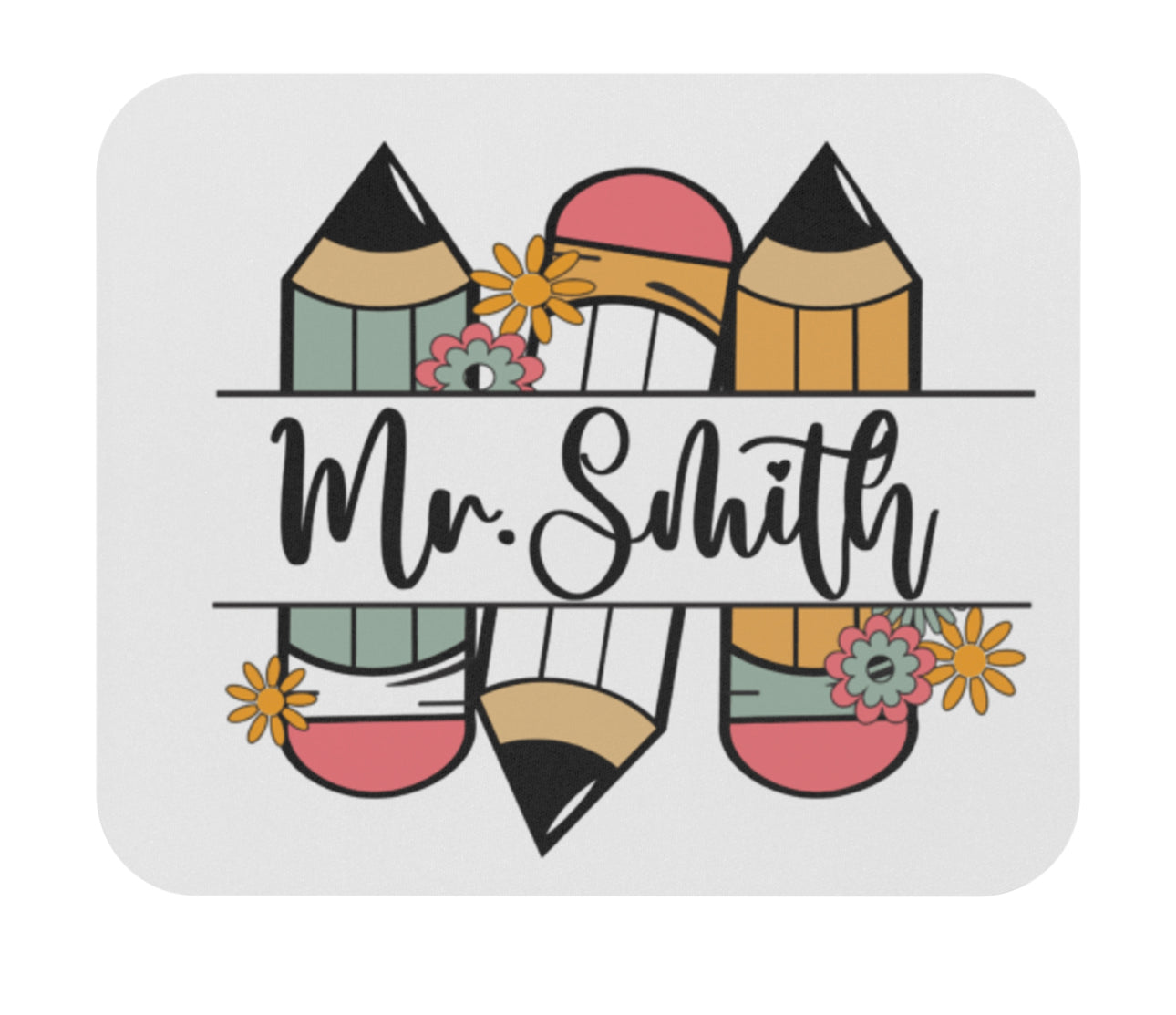Personalized pencil mouse pad