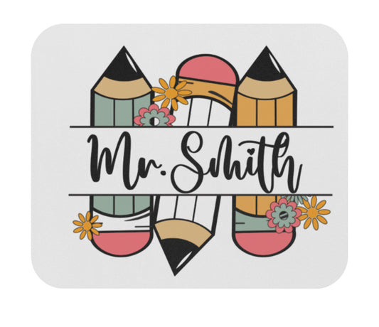 Personalized pencil mouse pad