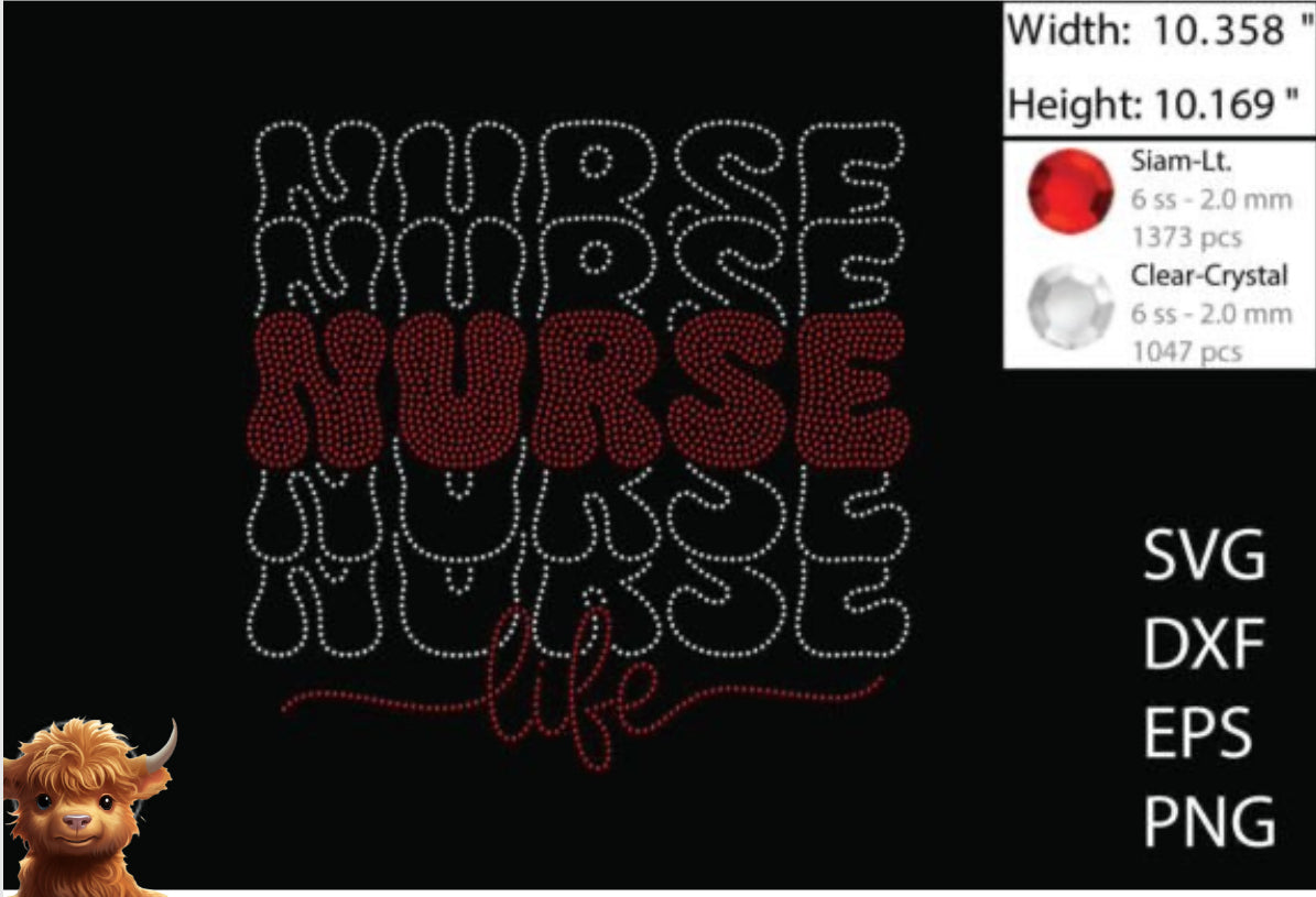 Rhinestone nurse template