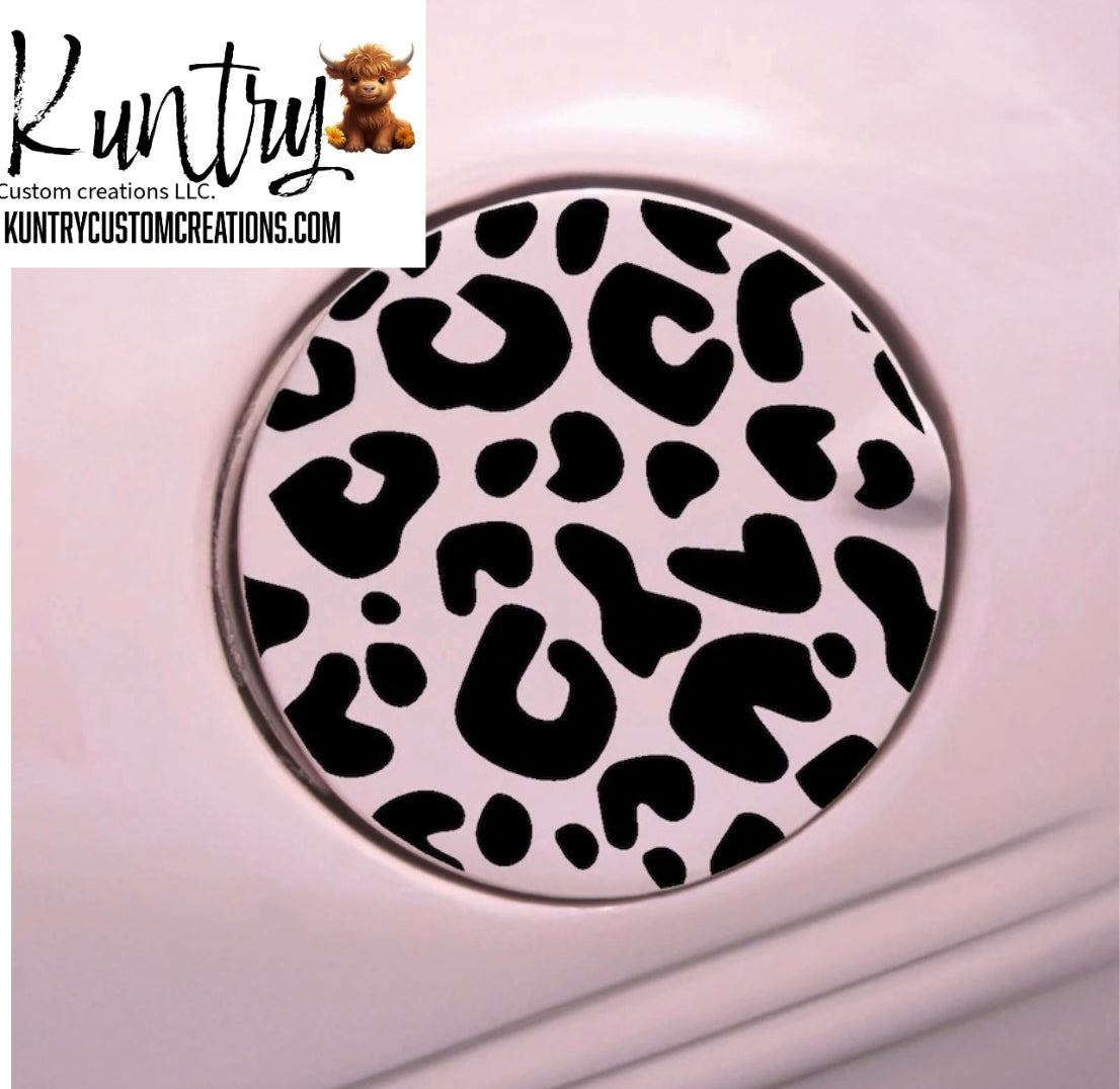 Leopard Print Gas Cap Car Decal