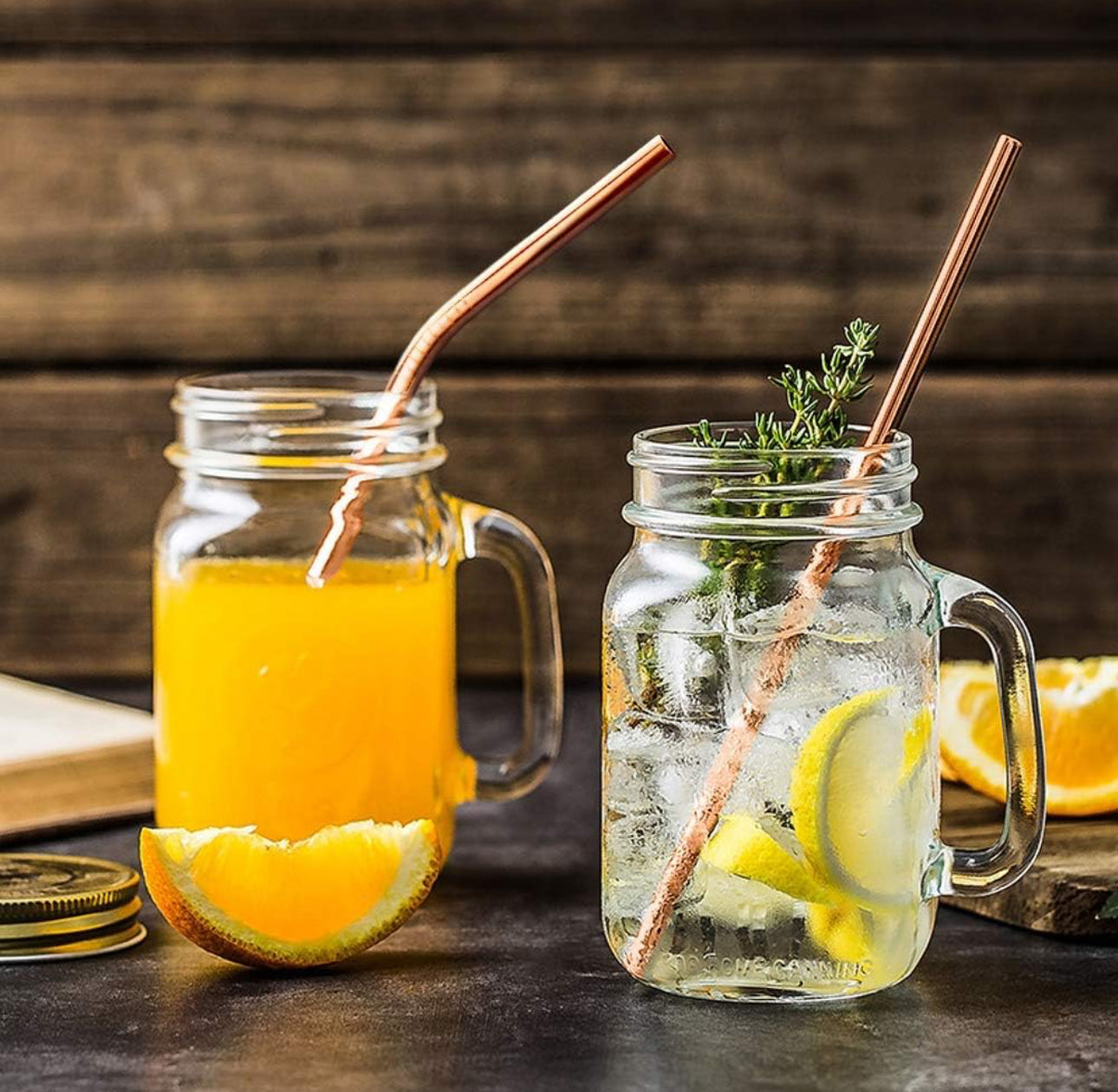 Eco friendly straight reusable stainless steel straw set of 4