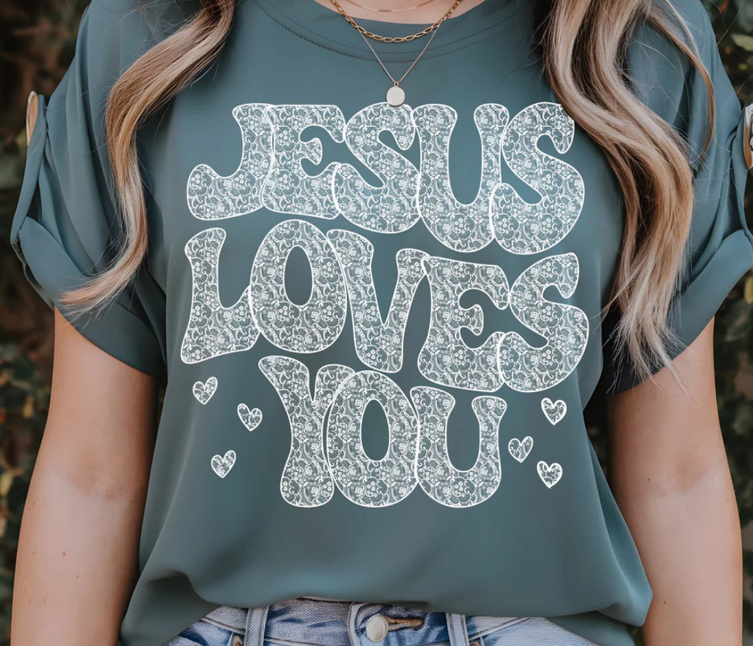 Screenprint transfer -Jesus loves you