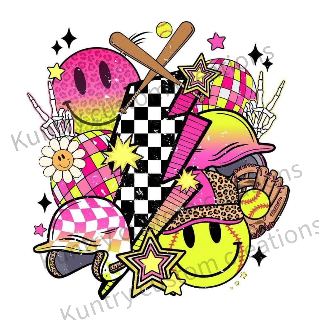 Retro softball png file