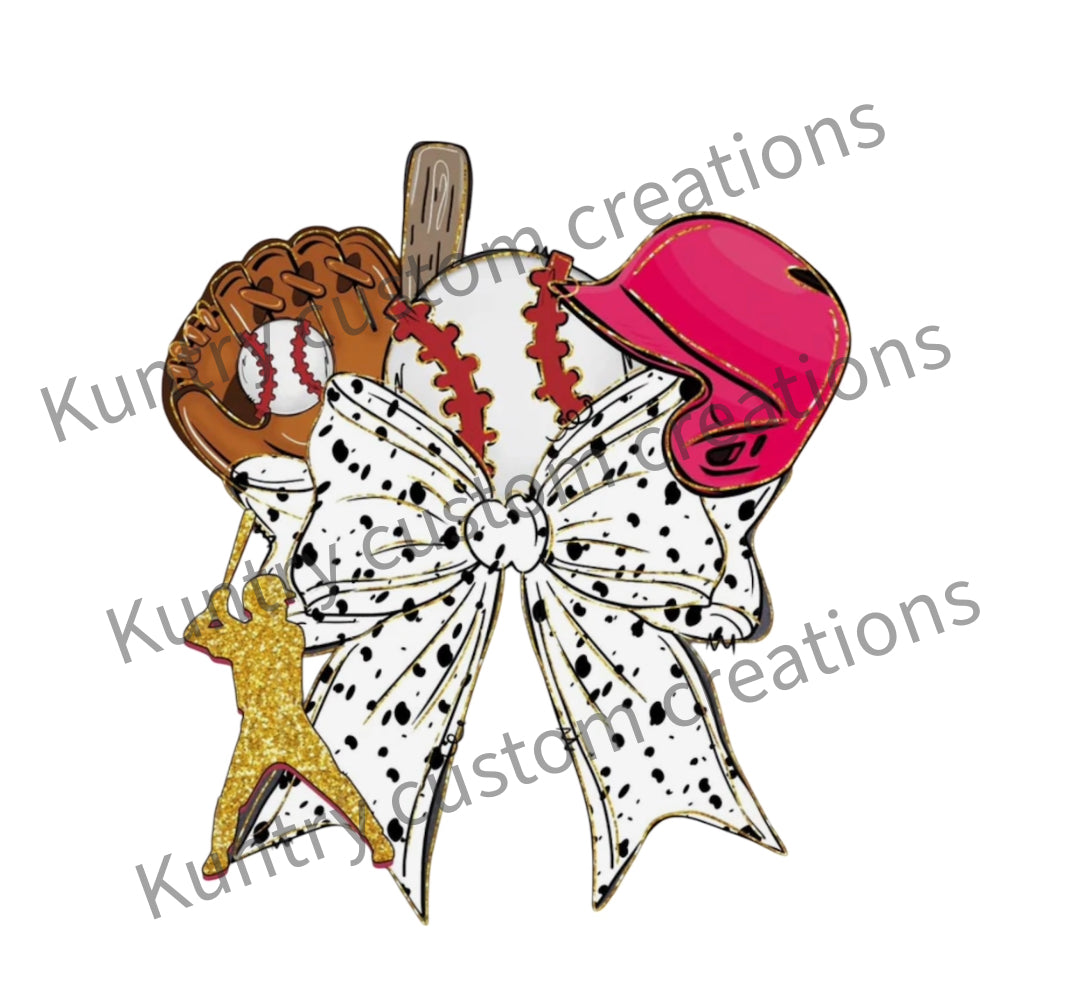 Baseball bow theme png file