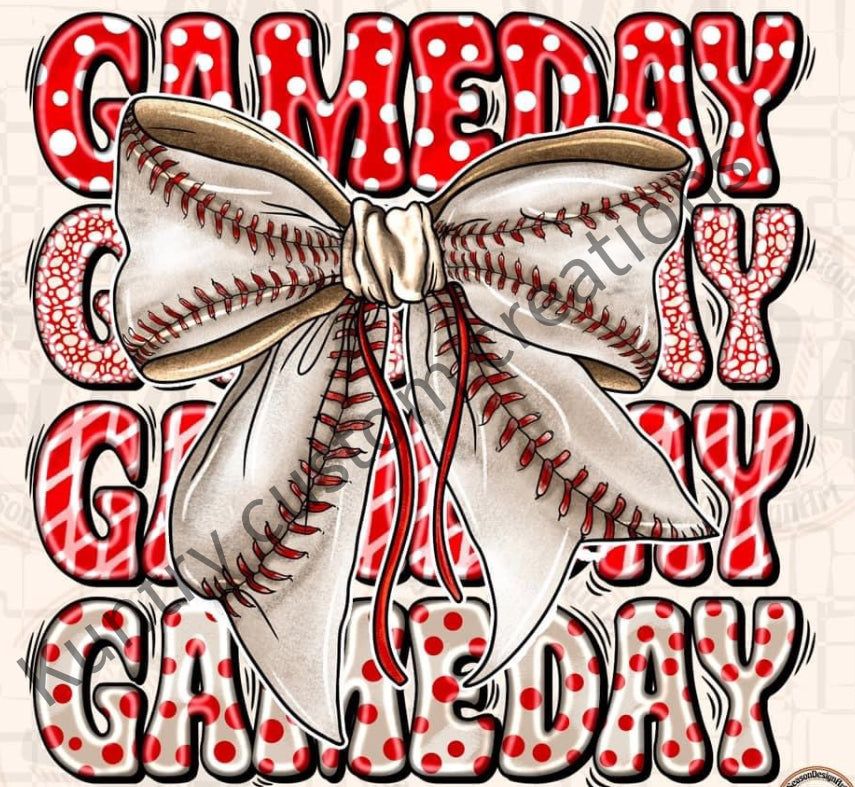 Baseball Game day sublimation transfer