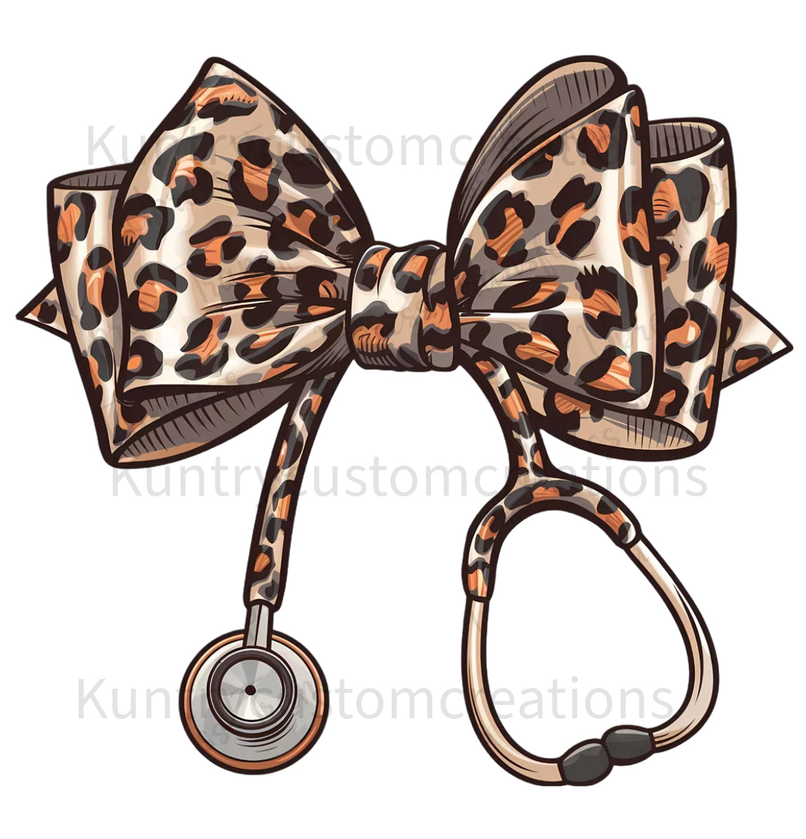 Cheetah Stethoscope Bow sticker