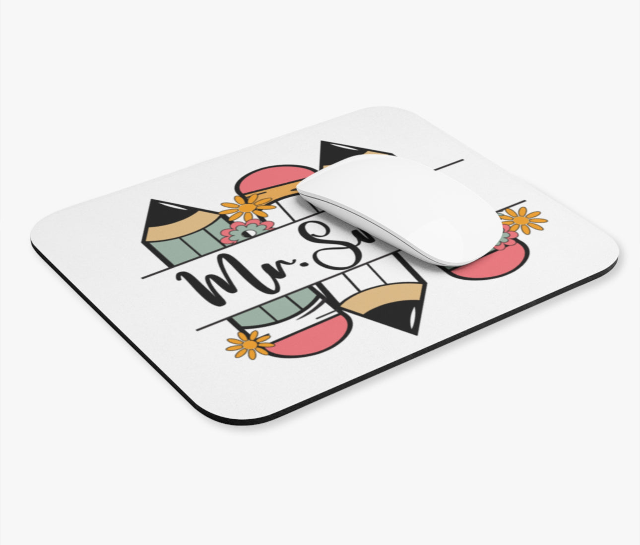 Personalized pencil mouse pad
