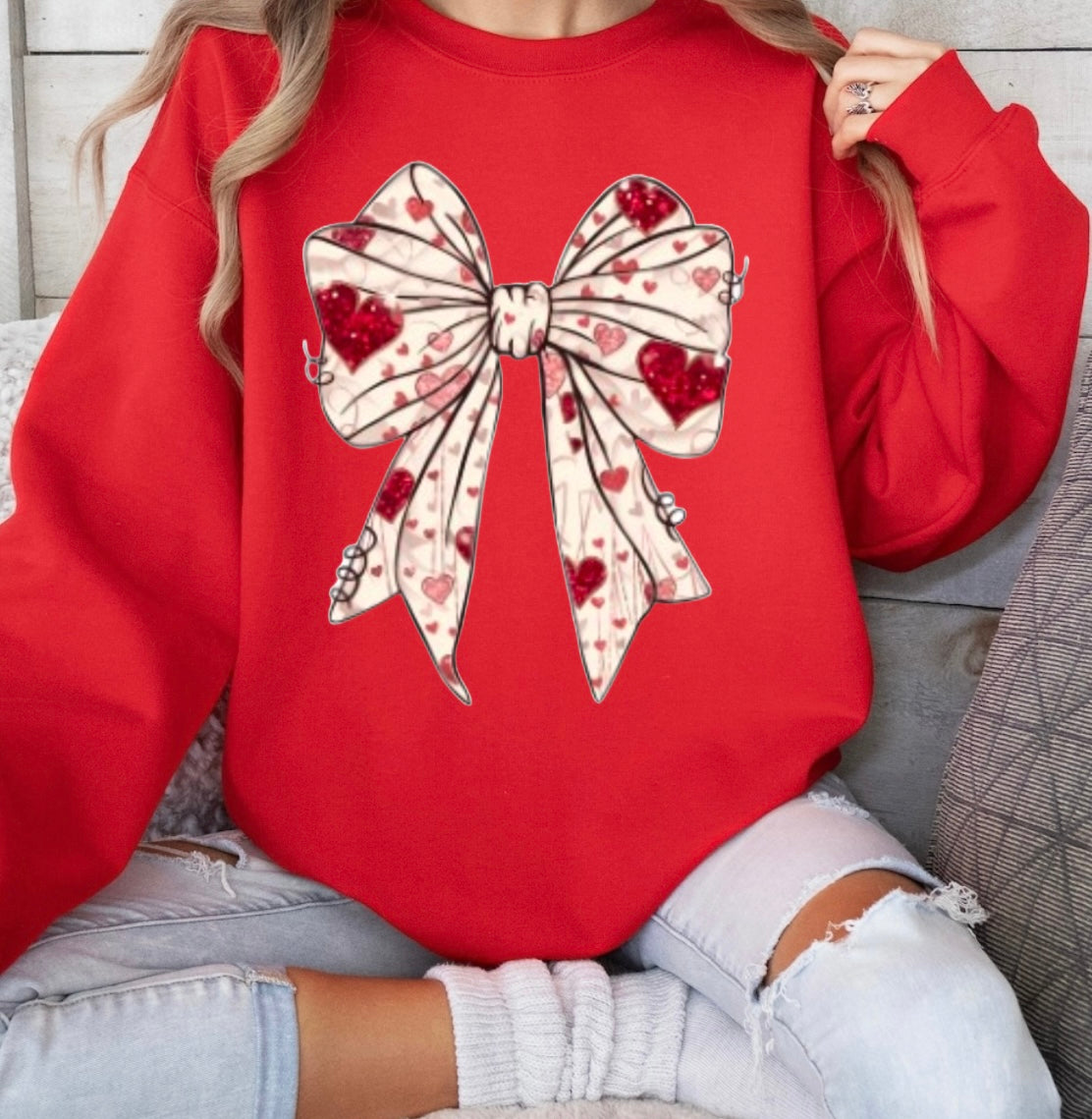 Love bow crewneck sweatshirt