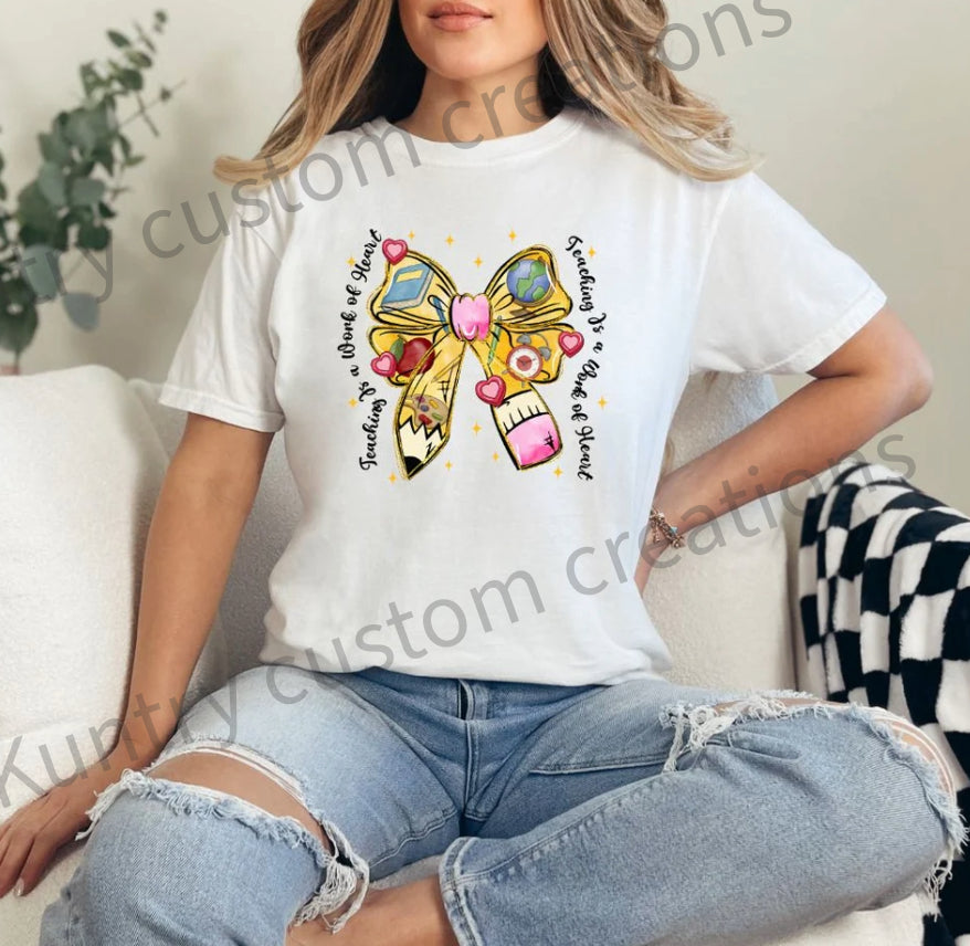Teacher bow sublimation transfer