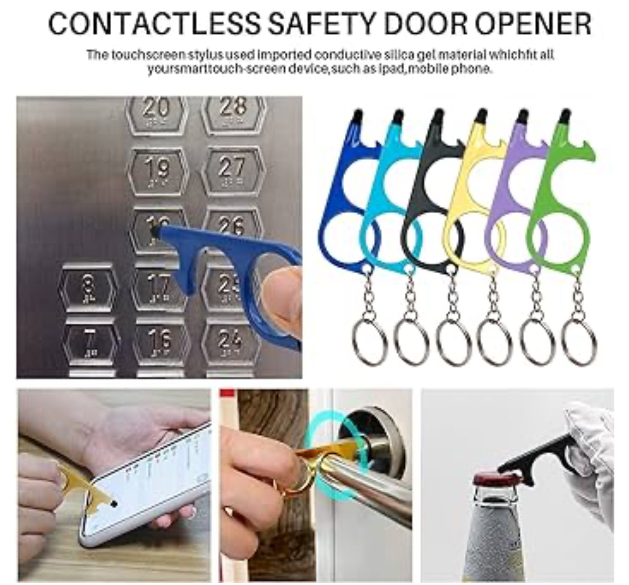 No touch Door opener with stylus
